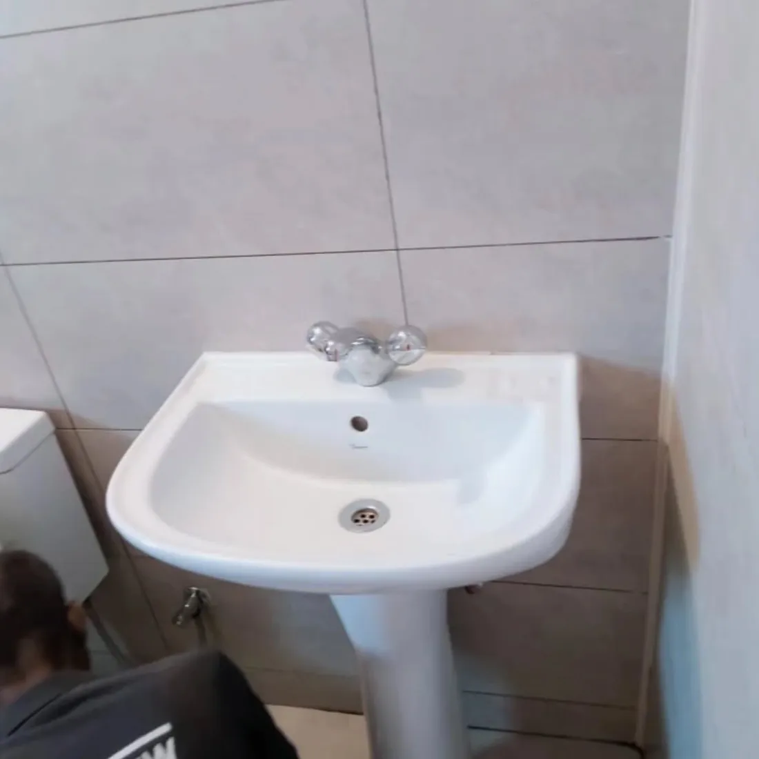 Wash basin cleaned and shining white